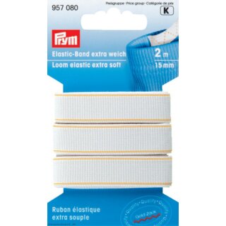 Elastic-Band Extra Weich, 15 mm, 2m, weiß