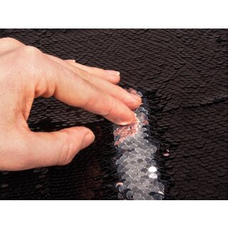 Wendepailetten Stoff, schwarz-silber, Rayher