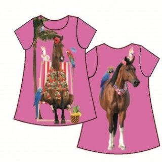 Jersey Panel Pferd auf pink, Sommer, Sonnenhut, Liegestuhl, Panel-Höhe 120 cm, Stenzo
