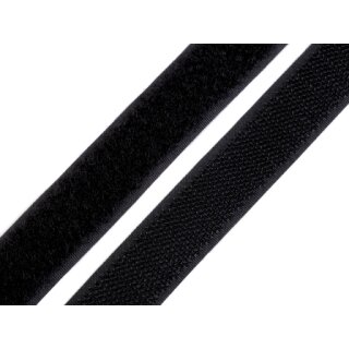 Klettverschluss Haken, 20 mm, schwarz, 1 Stück = 10 cm