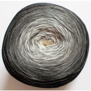 Woolly Hugs Bobbel Cotton 200 g Farbe 09 weiß grau schwarz