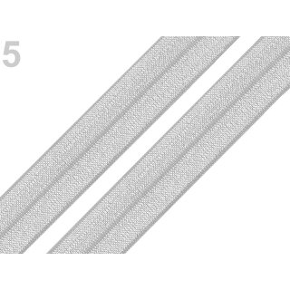Faltgummi/elastisches Schrägband/Gummiband 20 mm, hellgrau, 1 Stück = 10 cm