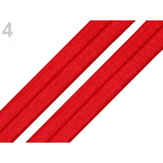 Faltgummi/elastisches Schrägband/Gummiband 20 mm, rot, 1 Stück = 10 cm