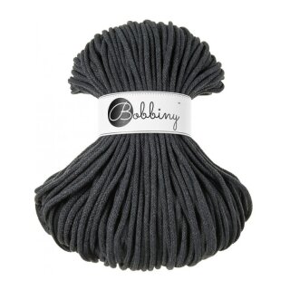 Bobbiny Premium-Baumwollkordel, 5 mm, 100 m, div. Farben Premium 5 mm|charcoal/dunkelgrau
