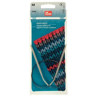 Rundstricknadel Alu 544, St. 4,0, 40cm, flex. Kunststoffseil
