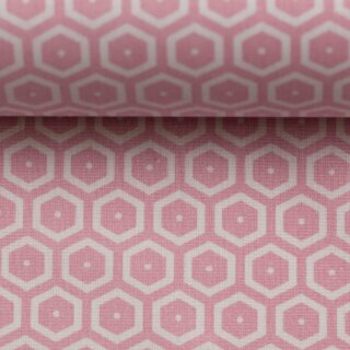 Abschnitt 50 x 80 cm, Baumwolle beschichtet, Lennart, Honigwaben rosa