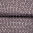 Baumwolle Cube/Würfel, grafisches Muster grau