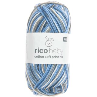 Rico Design Rico Baby Cotton Soft Print DK 50g, 033 blau-petrol