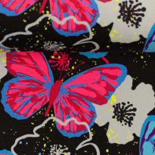 Softshell, Nano-Softshell Fiete, Schmetterlinge auf schwarz