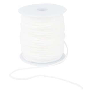 Gummikordel, Elastikband, Masken-Gummi, weiß, weich, ca. 3 mm, Meterware, 1 Einheit = 10 cm