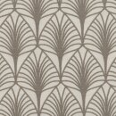 Abschnitt 50x80 cm, Baumwolle beschichtet, Leona, Blätter, grau/taupe auf weiß