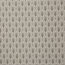 Abschnitt 50x80 cm, Baumwolle beschichtet, Leona, Blätter, grau/taupe auf weiß