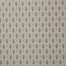 Abschnitt 50x80 cm, Baumwolle beschichtet, Leona, Blätter, grau/taupe auf weiß