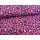 Musselin Leomuster blau auf Fuchsia/Pink
